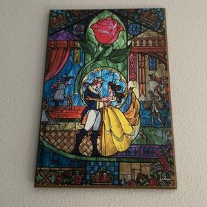 Beauty and the beast wood wall art